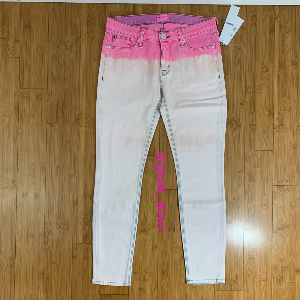 Hudson Krista Skinny Pink Ombré Crop Jeans - Picture 2 of 12